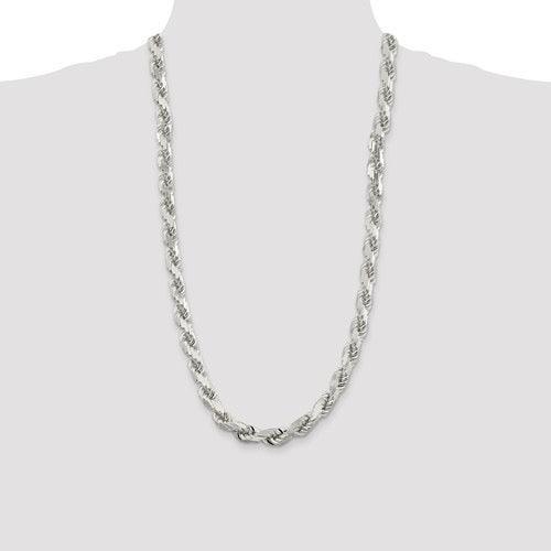 Sterling Silver 10.25mm Diamond-cut Rope Chain - Seattle Gold Grillz