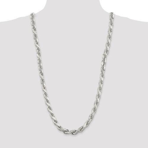 Sterling Silver 10.25mm Diamond-cut Rope Chain - Seattle Gold Grillz