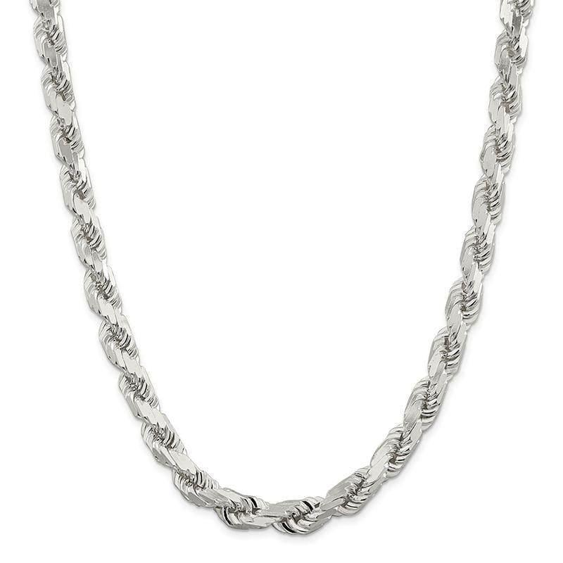 Sterling Silver 10.25mm Diamond-cut Rope Chain - Seattle Gold Grillz