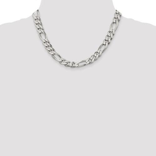Sterling Silver 10.75mm Figaro Chain - Seattle Gold Grillz