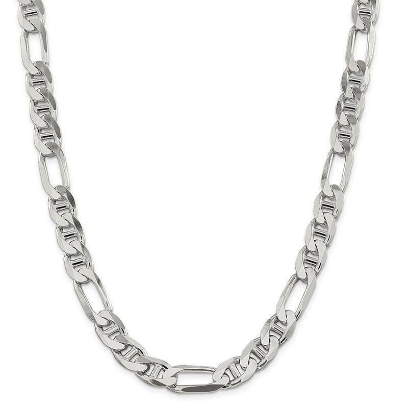 Sterling Silver 10.75mm Figaro Chain - Seattle Gold Grillz