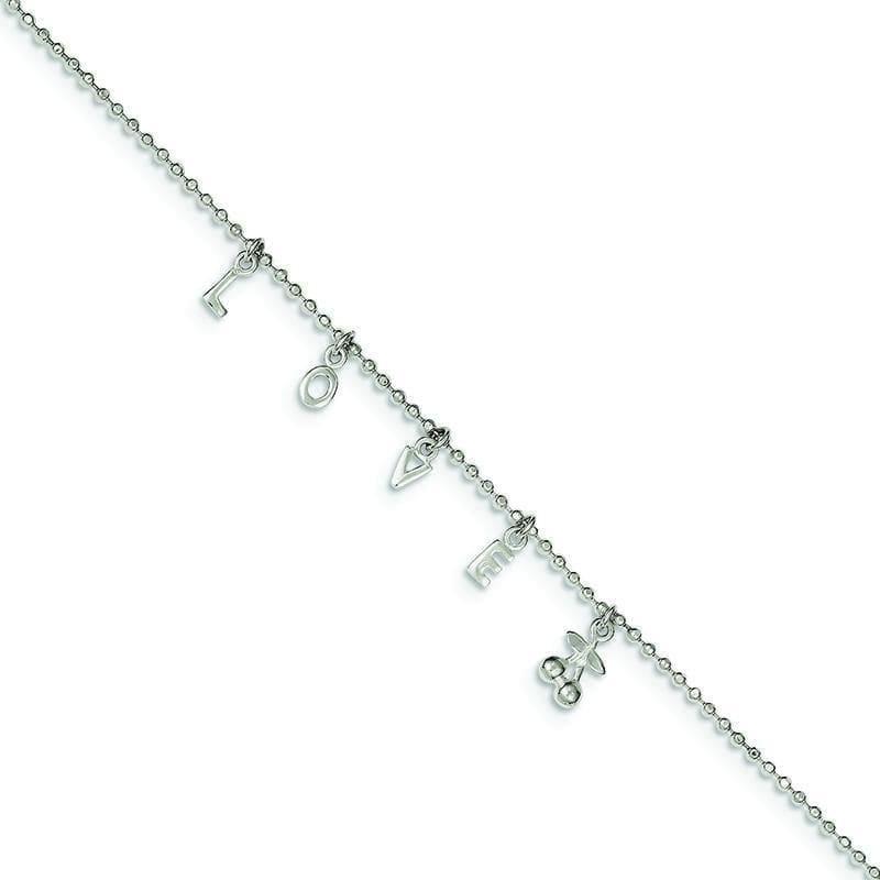 Sterling Silver 10 w-1 ext. Anklet - Seattle Gold Grillz