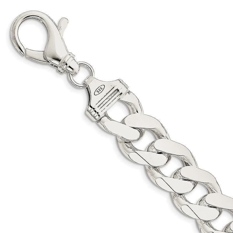 Sterling Silver 16.2mm Curb Bracelet - Seattle Gold Grillz