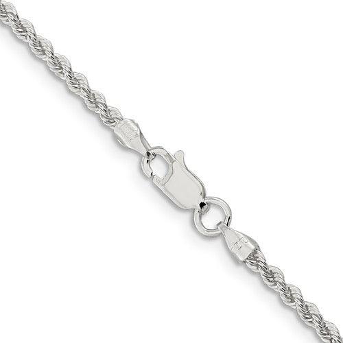 Sterling Silver 2.3mm Solid Rope Chain - Seattle Gold Grillz