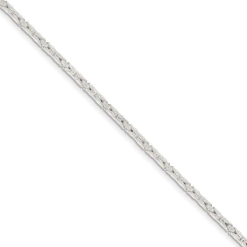 Sterling Silver 2.5mm Byzantine Bracelet - Seattle Gold Grillz