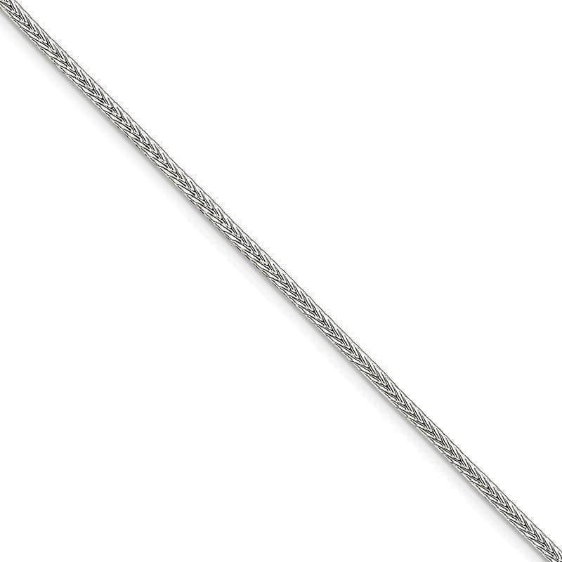Sterling Silver 2.5mm Diamond-cut Round Franco Bracelet - Seattle Gold Grillz