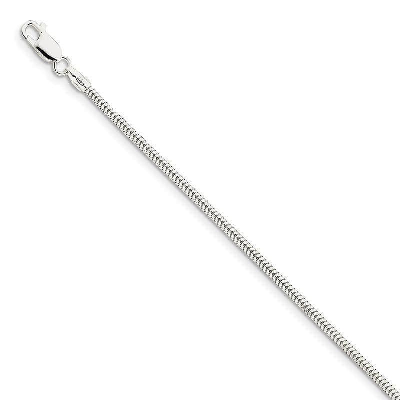 Sterling Silver 2.5mm Diamond-cut Snake Bracelet - Seattle Gold Grillz