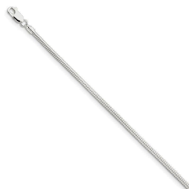 Sterling Silver 2.5mm Round Snake Bracelet - Seattle Gold Grillz