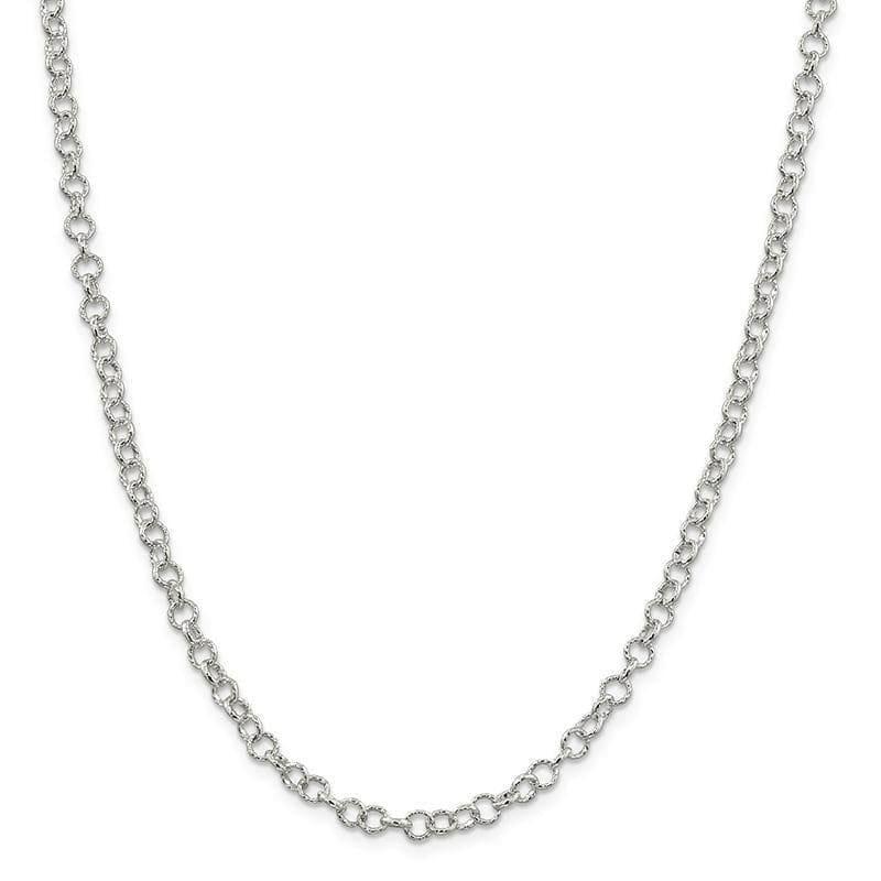 Sterling Silver 24 Inch 4.75mm Fancy Rolo Chain - Seattle Gold Grillz