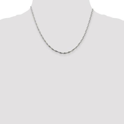 Sterling Silver 2mm Twisted Herringbone Chain - Seattle Gold Grillz