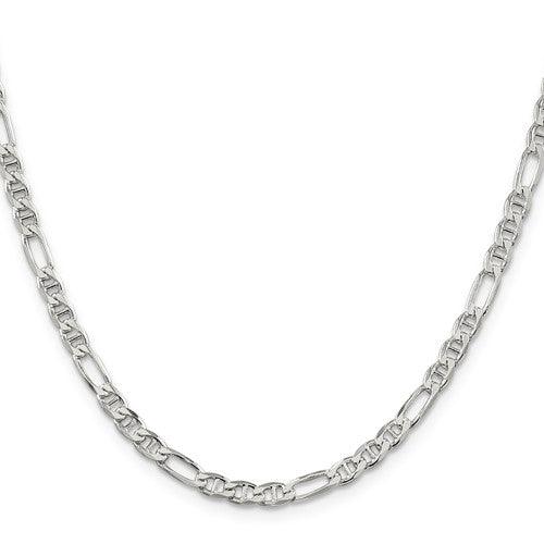 Sterling Silver 3.75mm Figaro Anchor Chain - Seattle Gold Grillz