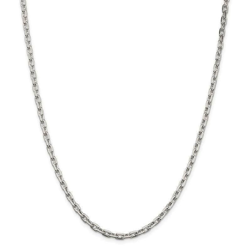 Sterling Silver 3.95mm Beveled Oval Cable Chain - Seattle Gold Grillz