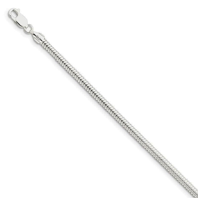 Sterling Silver 4.00mm Round Snake Bracelet - Seattle Gold Grillz