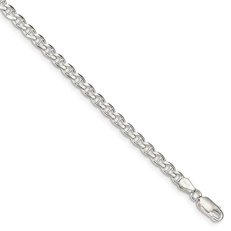 Sterling Silver 4.15mm Flat Anchor Bracelet - Seattle Gold Grillz