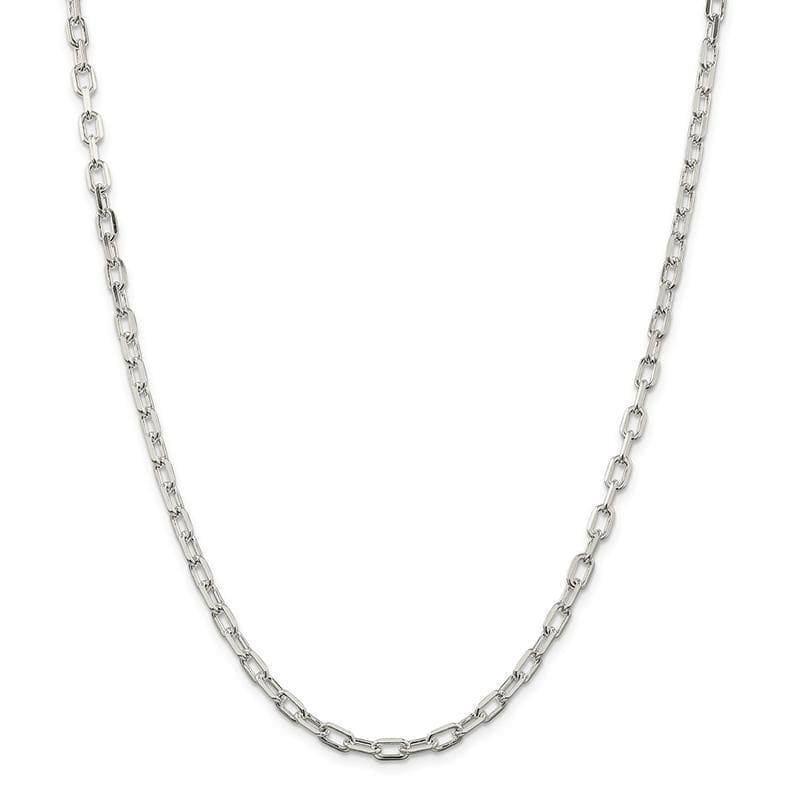 Sterling Silver 4.3mm Fancy Diamond-cut Open Link Cable Bracelet - Seattle Gold Grillz