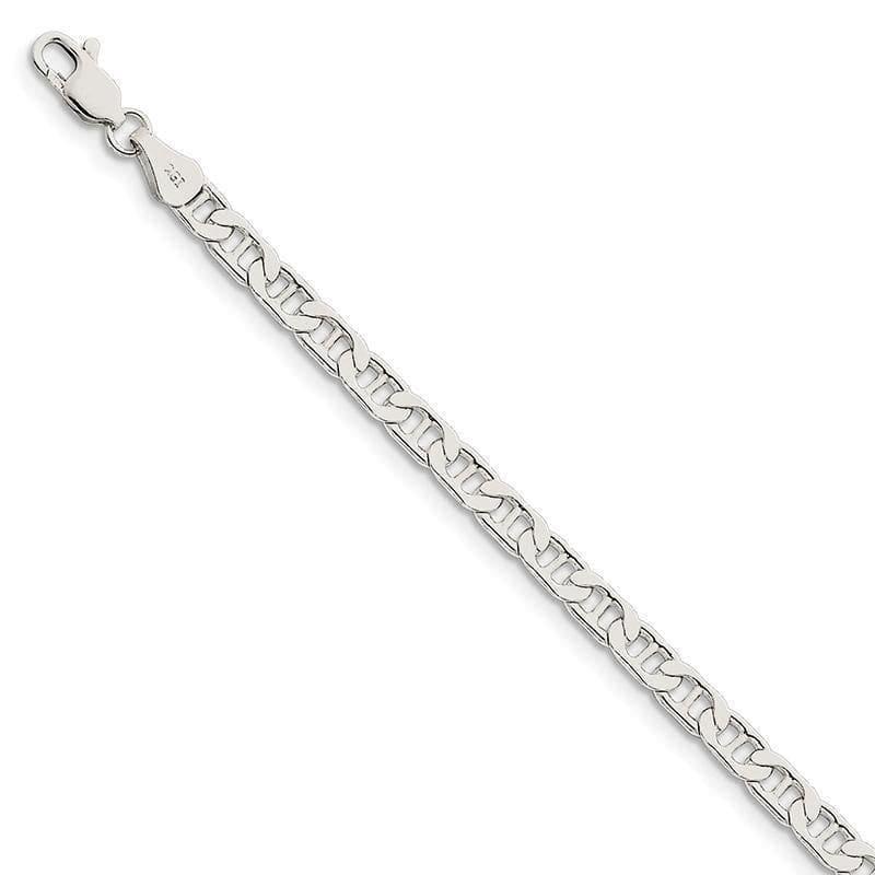 Sterling Silver 4.5mm Anchor Bracelet - Seattle Gold Grillz