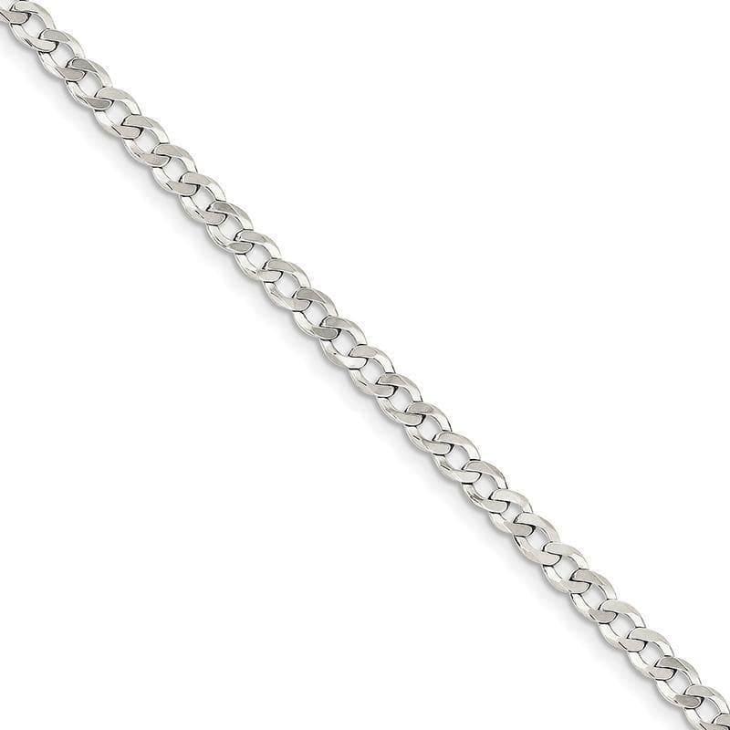 Sterling Silver 4.5mm Close Link Flat Curb Bracelet - Seattle Gold Grillz