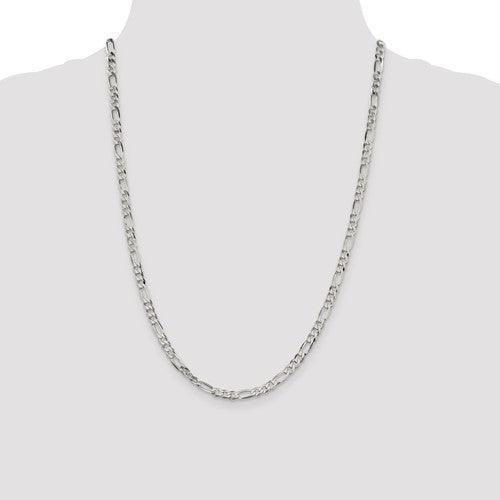 Sterling Silver 4.5mm Polished Flat Figaro Chain - Seattle Gold Grillz
