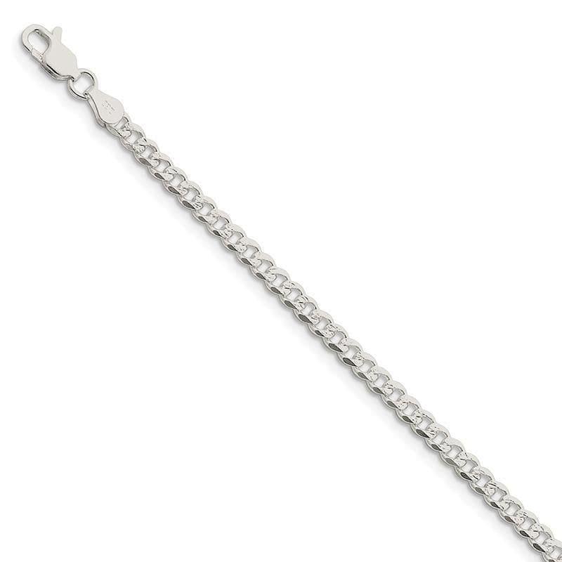 Sterling Silver 4mm Pav Curb Bracelet| Weight: 4.23 grams, Length: 7mm, Width: 4mm - Seattle Gold Grillz