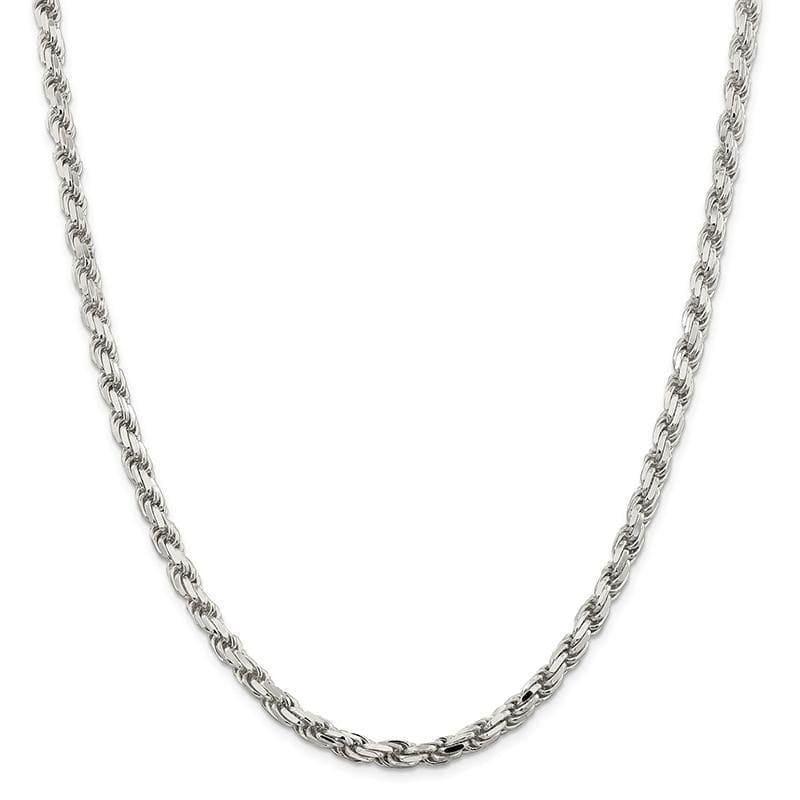Sterling Silver 5.75mm Diamond-cut Rope Chain - Seattle Gold Grillz
