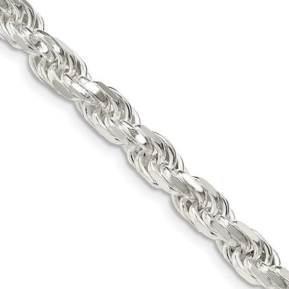 Sterling Silver 5.75mm Diamond-cut Rope Chain - Seattle Gold Grillz