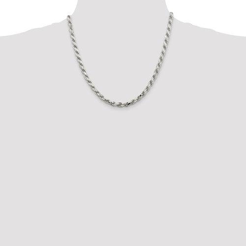 Sterling Silver 5.75mm Diamond-cut Rope Chain - Seattle Gold Grillz