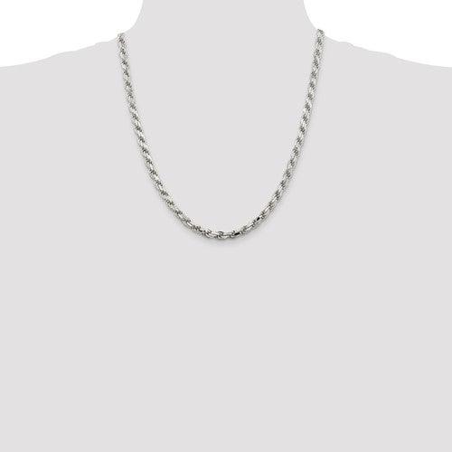 Sterling Silver 5.75mm Diamond-cut Rope Chain - Seattle Gold Grillz