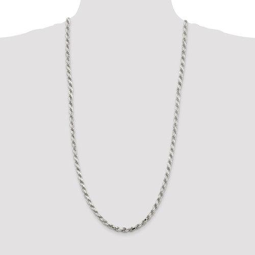 Sterling Silver 5.75mm Diamond-cut Rope Chain - Seattle Gold Grillz