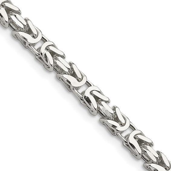 Sterling Silver 5mm Square Byzantine Chain - Seattle Gold Grillz