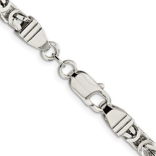 Sterling Silver 5mm Square Byzantine Chain - Seattle Gold Grillz
