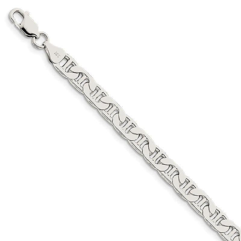 Sterling Silver 6.5mm Anchor Bracelet - Seattle Gold Grillz