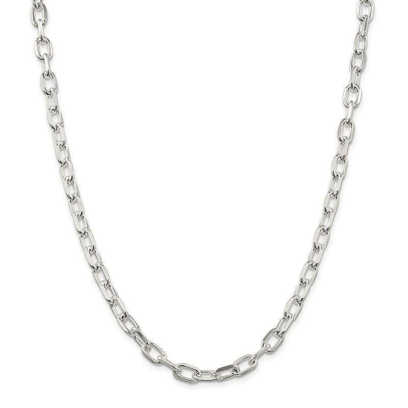 Sterling Silver 6.5mm Fancy Diamond-cut Open Link Cable Chain - Seattle Gold Grillz
