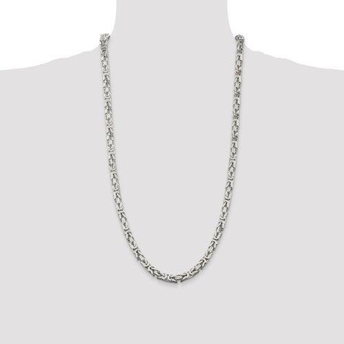 Sterling Silver 6mm Square Byzantine Chain - Seattle Gold Grillz