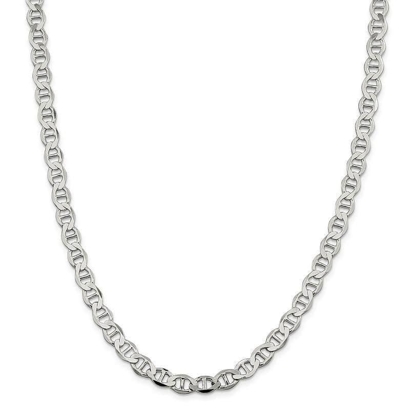 Sterling Silver 7.1mm Semi-Solid Flat Anchor Chain - Seattle Gold Grillz