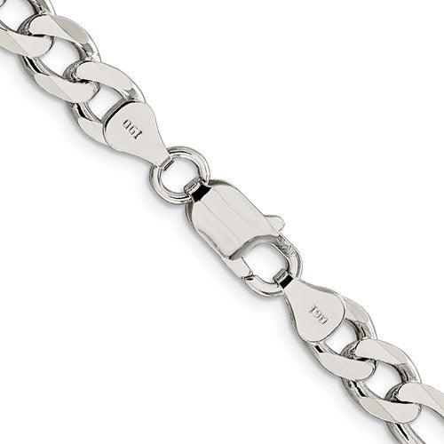 Sterling Silver 7.25mm Pave Figaro Chain - Seattle Gold Grillz