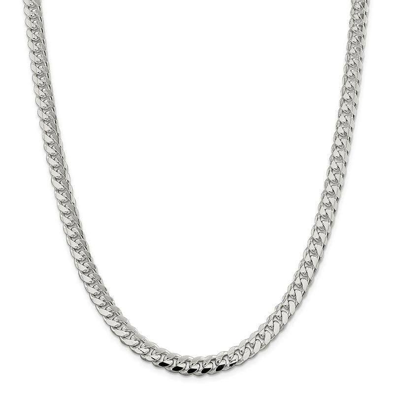 Sterling Silver 7.35mm Domed Curb Chain - Seattle Gold Grillz