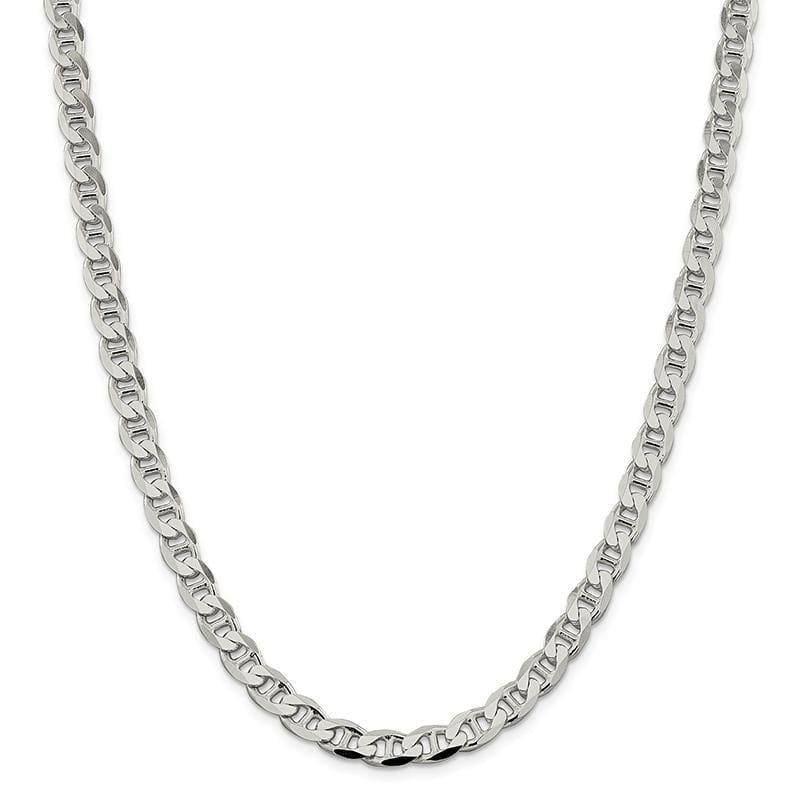 Sterling Silver 7.4mm Flat Anchor Chain - Seattle Gold Grillz