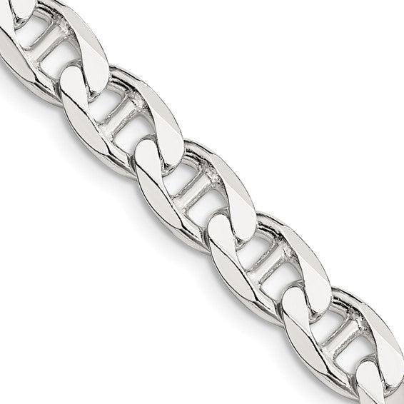 Sterling Silver 7.4mm Flat Anchor Chain - Seattle Gold Grillz
