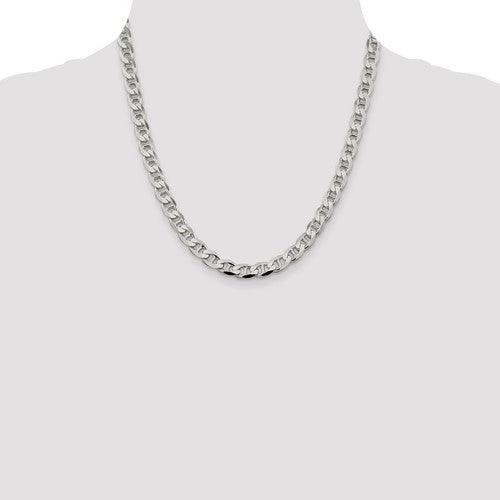 Sterling Silver 7.4mm Flat Anchor Chain - Seattle Gold Grillz