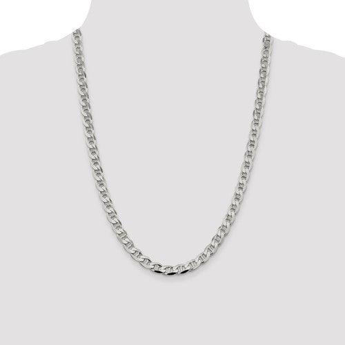 Sterling Silver 7.4mm Flat Anchor Chain - Seattle Gold Grillz