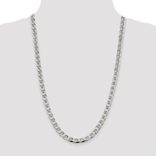 Sterling Silver 7.4mm Flat Anchor Chain - Seattle Gold Grillz