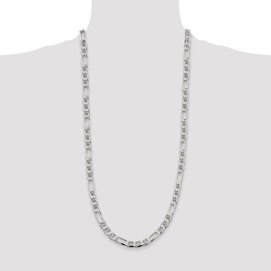 Sterling Silver 7.5mm Figaro Anchor Chain - Seattle Gold Grillz