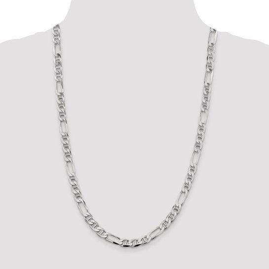 Sterling Silver 7.5mm Figaro Anchor Chain - Seattle Gold Grillz