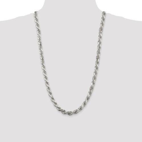 Sterling Silver 8.00mm Diamond-cut Rope Chain - Seattle Gold Grillz