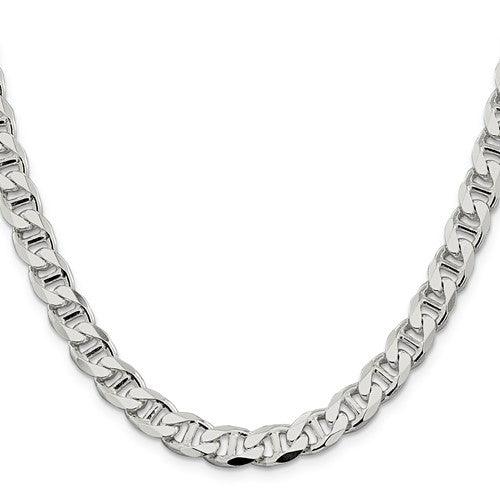 Sterling Silver 8.25mm Flat Anchor Chain - Seattle Gold Grillz