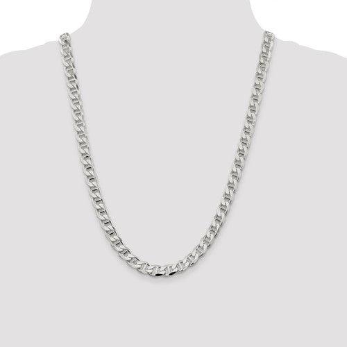 Sterling Silver 8.25mm Flat Anchor Chain - Seattle Gold Grillz