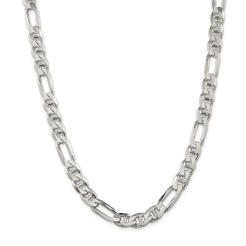 Sterling Silver 8.75mm Figaro Anchor Chain - Seattle Gold Grillz