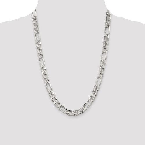 Sterling Silver 8.75mm Figaro Anchor Chain - Seattle Gold Grillz