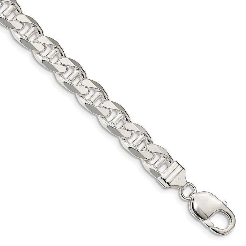 Sterling Silver 8.9mm Anchor Bracelet - Seattle Gold Grillz