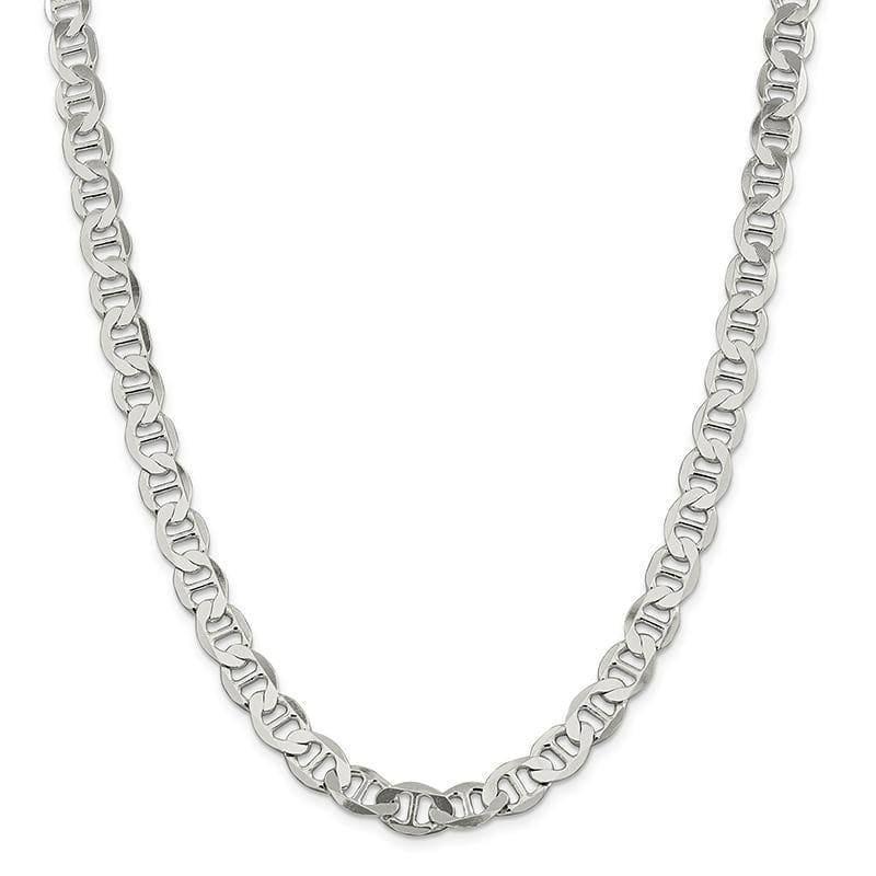 Sterling Silver 8.9mm Semi-Solid Anchor Chain - Seattle Gold Grillz
